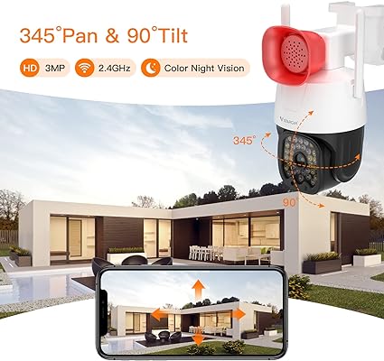 Cámara Wifi Exterior Con Sirena CS666