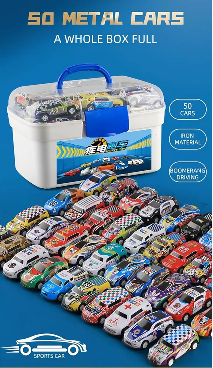 SET DE MINI AUTOS DE JUGUETE 50 PCS
