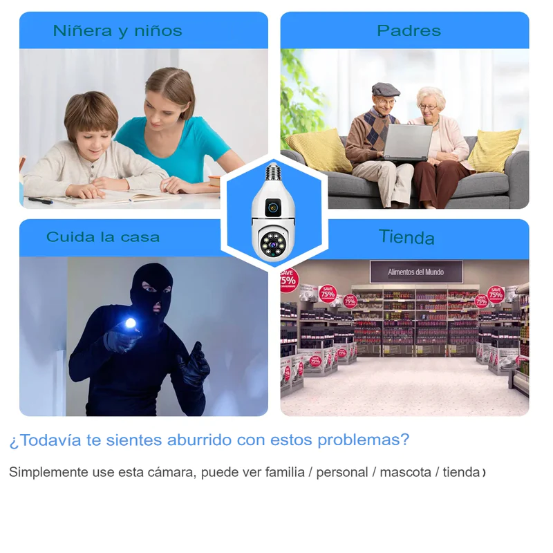 FOCO CAMARA DE SEGURIDAD DOBLE LENTE