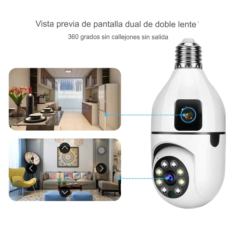 FOCO CAMARA DE SEGURIDAD DOBLE LENTE