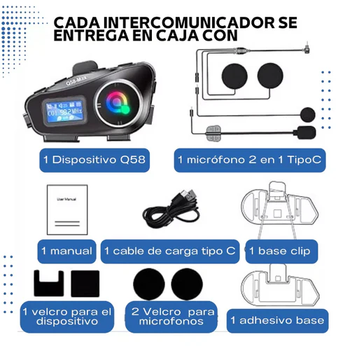 INTERCOMUNICADOR PARA CASCO FM BLUETOOTH