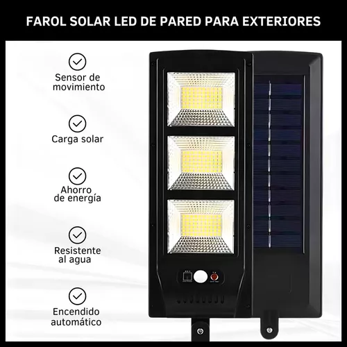 LAMPARA LED SOLAR CON SENSOR DE MOVIMIENTO