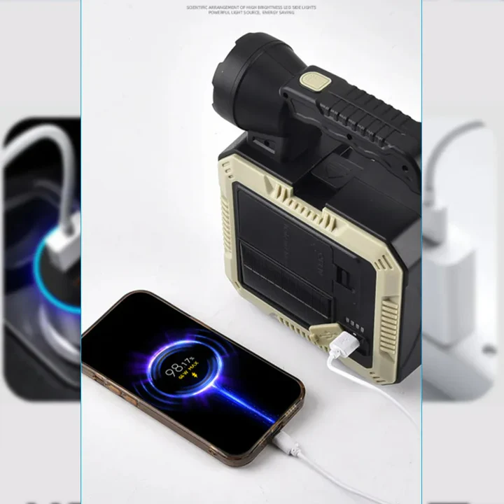 LAMPARA LINTERNA SOLAR LED PORTATIL + KIT DE HERRAMIENTAS