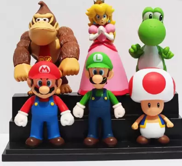 PACK MUÑECOS SUPER MARIO 6 UNIDADES