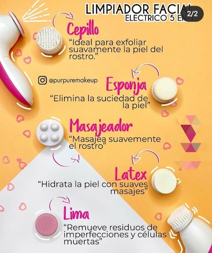 Cepillo Limpiador Facial Cutis 5 en 1 - Exfoliador Masajeador