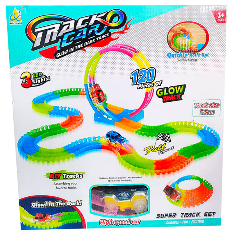PISTA TRACK CAR LUMINOSA 120 PZAS
