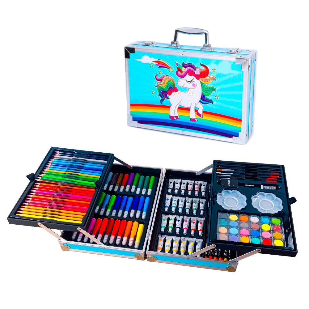 Set de Arte Maleta de Aluminio 145 Piezas