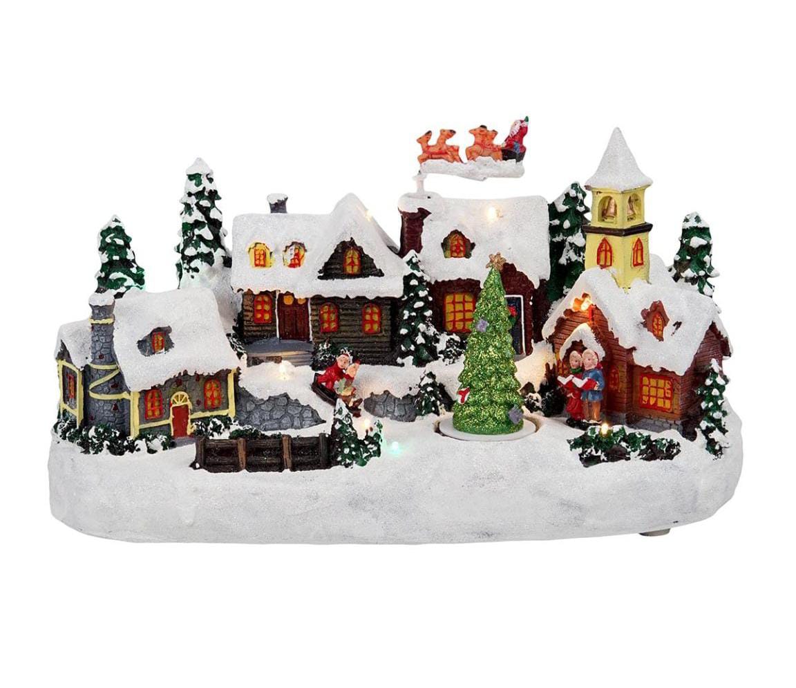 PUEBLO NAVIDEÑO IGLESIA Y ARBOL DE NAVIDAD