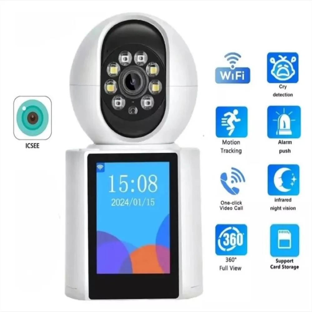 Camara De Seguridad Wifi Video Llamada Con Pantalla Icsee