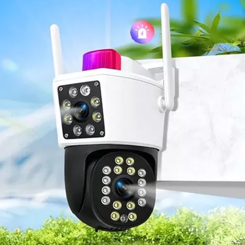 CAMARA WIFI CON SIRENA Y DOS LENTES