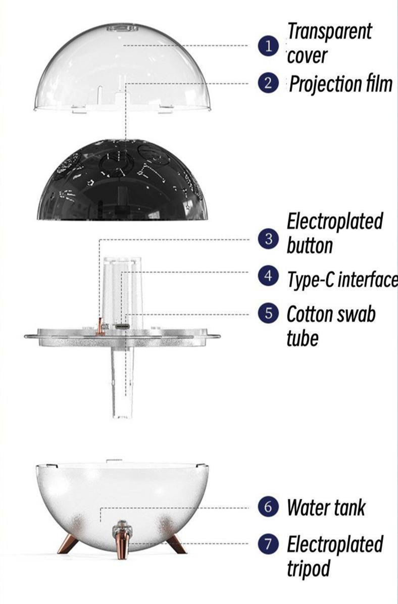 HUMIDIFICADOR CON LAMPARA PROYECTOR