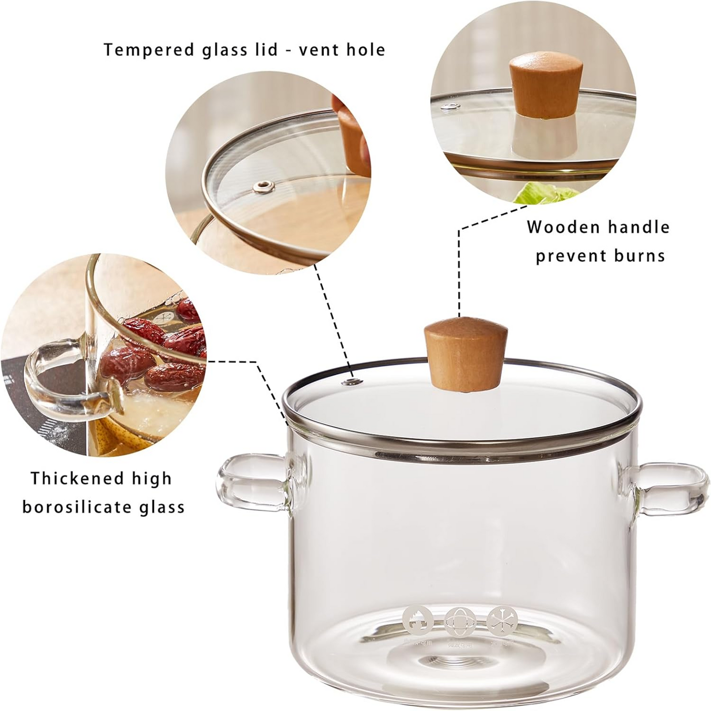 OLLA DE VIDRIO BOROSILICATO LIBRE DE PLOMO!!