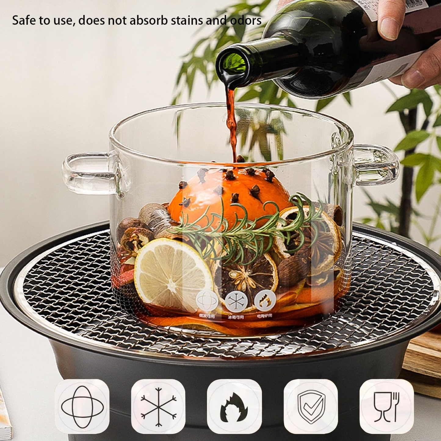 OLLA DE VIDRIO BOROSILICATO LIBRE DE PLOMO!!