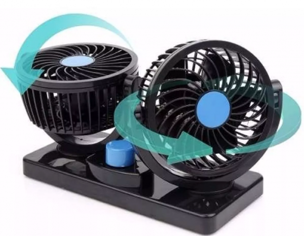 VENTILADOR DOBLE 360° PARA AUTO