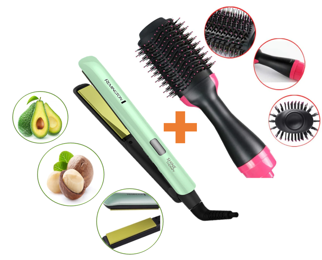 COMBO BELLEZA PLANCHA + CEPILLO SECADOR