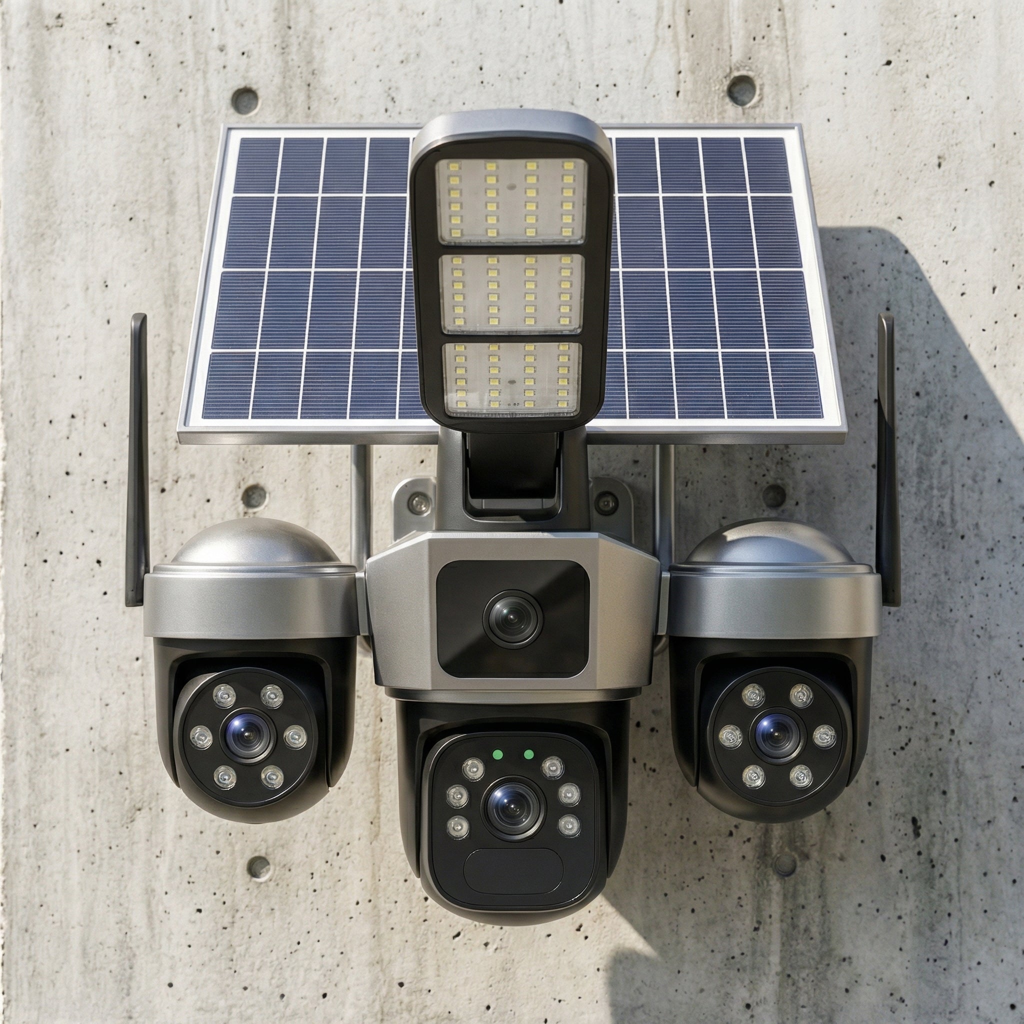 CÁMARA DE SEGURIDAD CON LÁMPARA LED Y PANEL SOLAR
