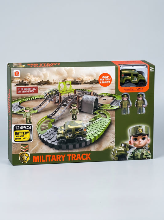 PISTA DE CARROS MILITAR 124 PIEZAS