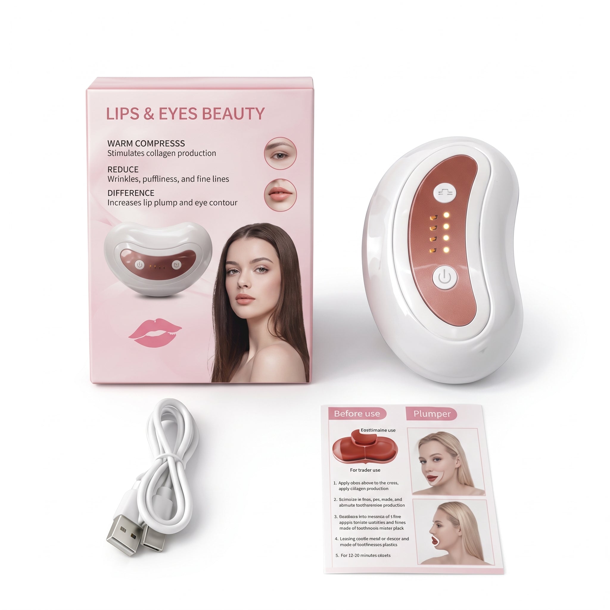 DISPOSITIVO DE BELLEZA 2 EN 1 PARA LABIOS Y OJOS