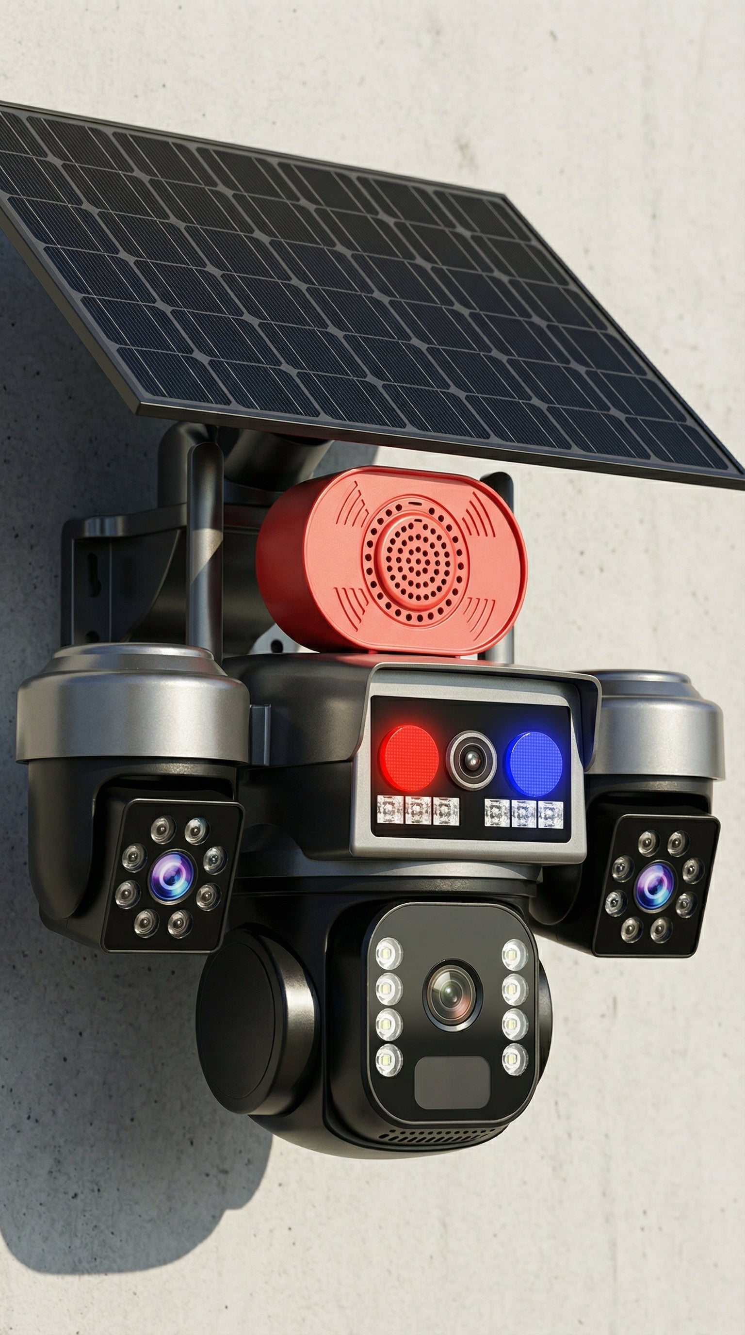 CAMARA DE SEGURIDAD PTZ SOLAR 3 LENTES CON BOCINA