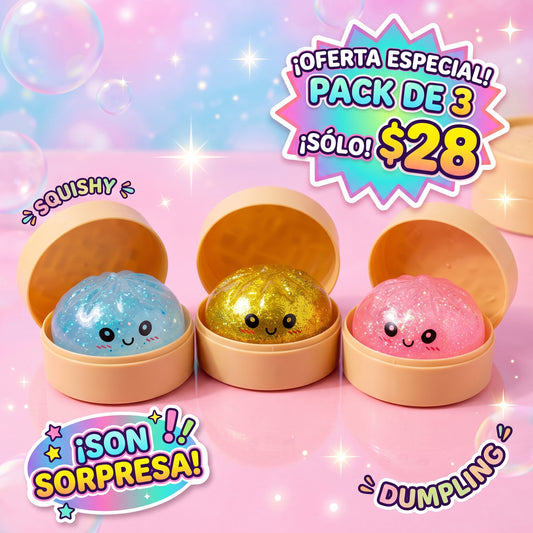 DUMPLING SQUISHY SORPRESA (PACK X3)