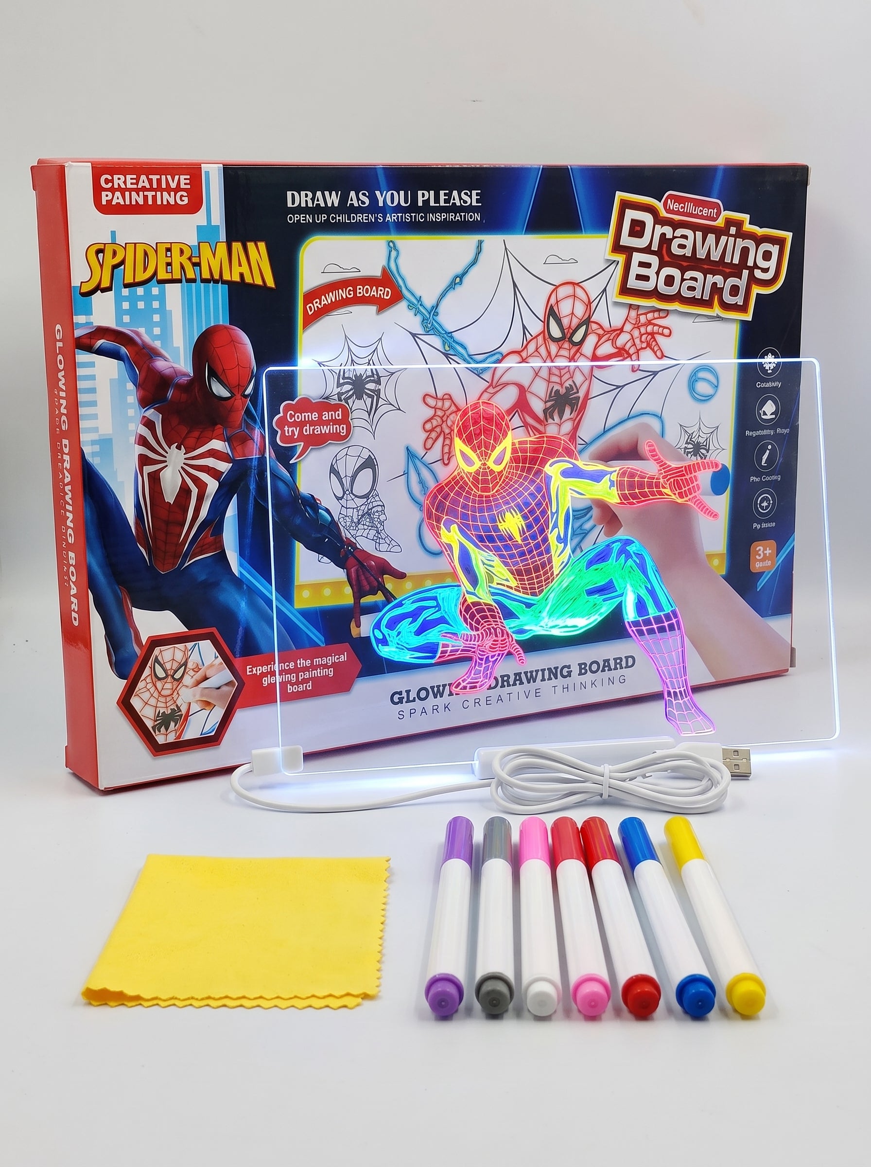 TABLERO DE DIBUJO LUMINOSO SPIDER-MAN