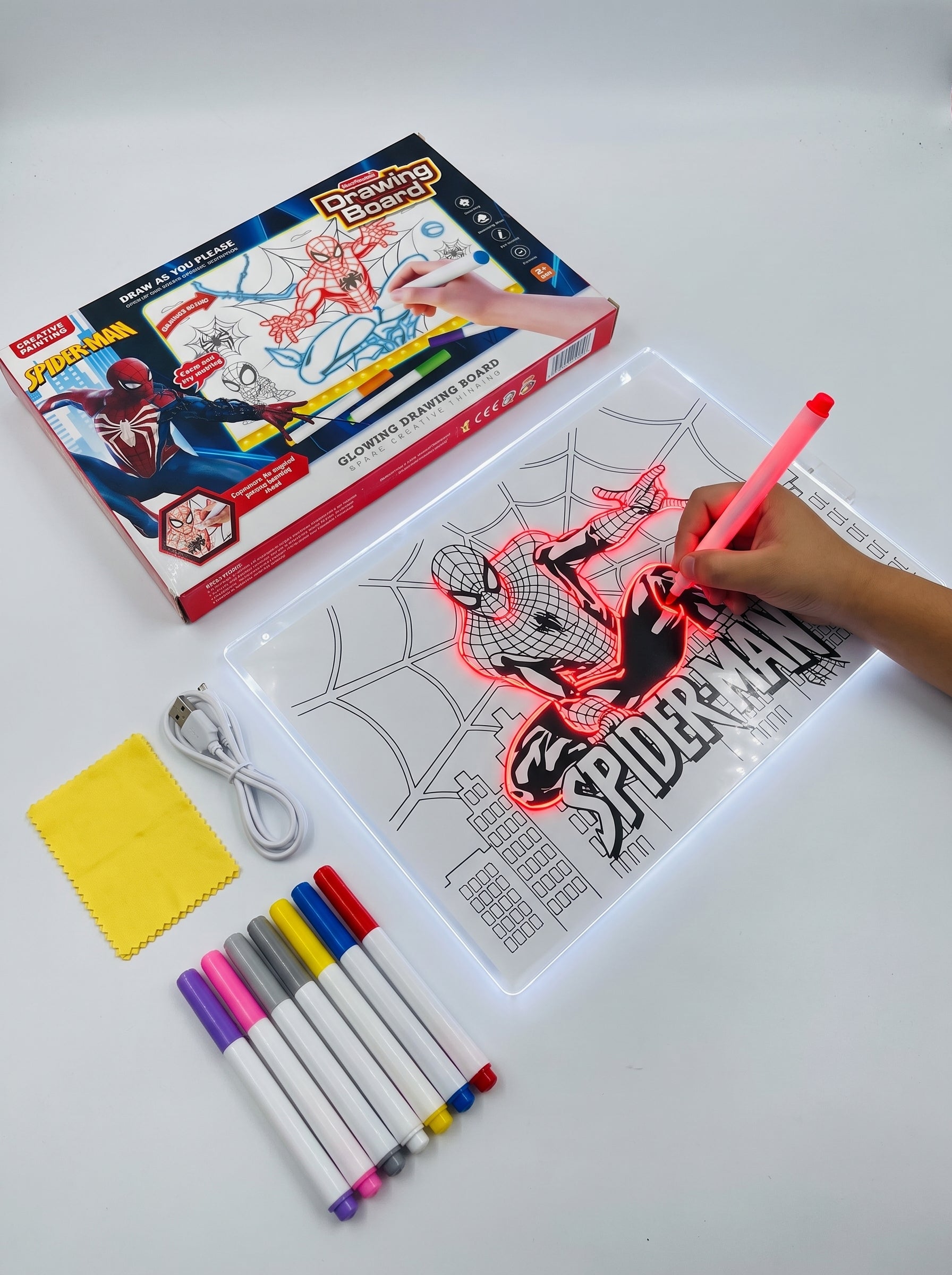 TABLERO DE DIBUJO LUMINOSO SPIDER-MAN