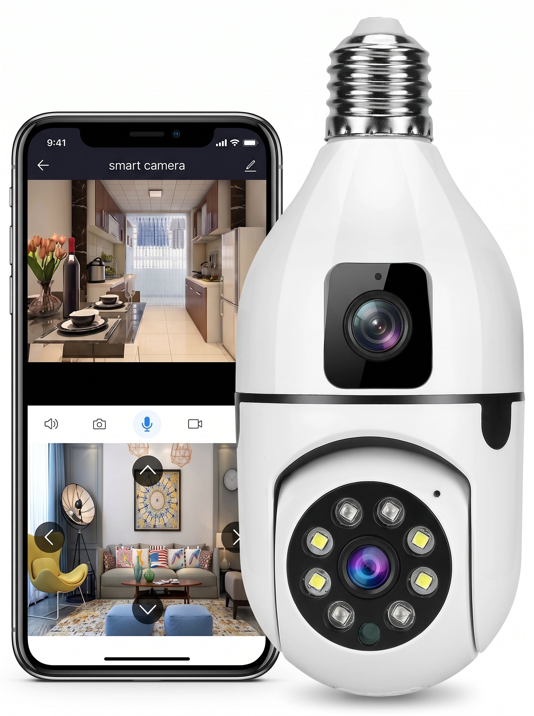 FOCO CAMARA DE SEGURIDAD DOBLE LENTE