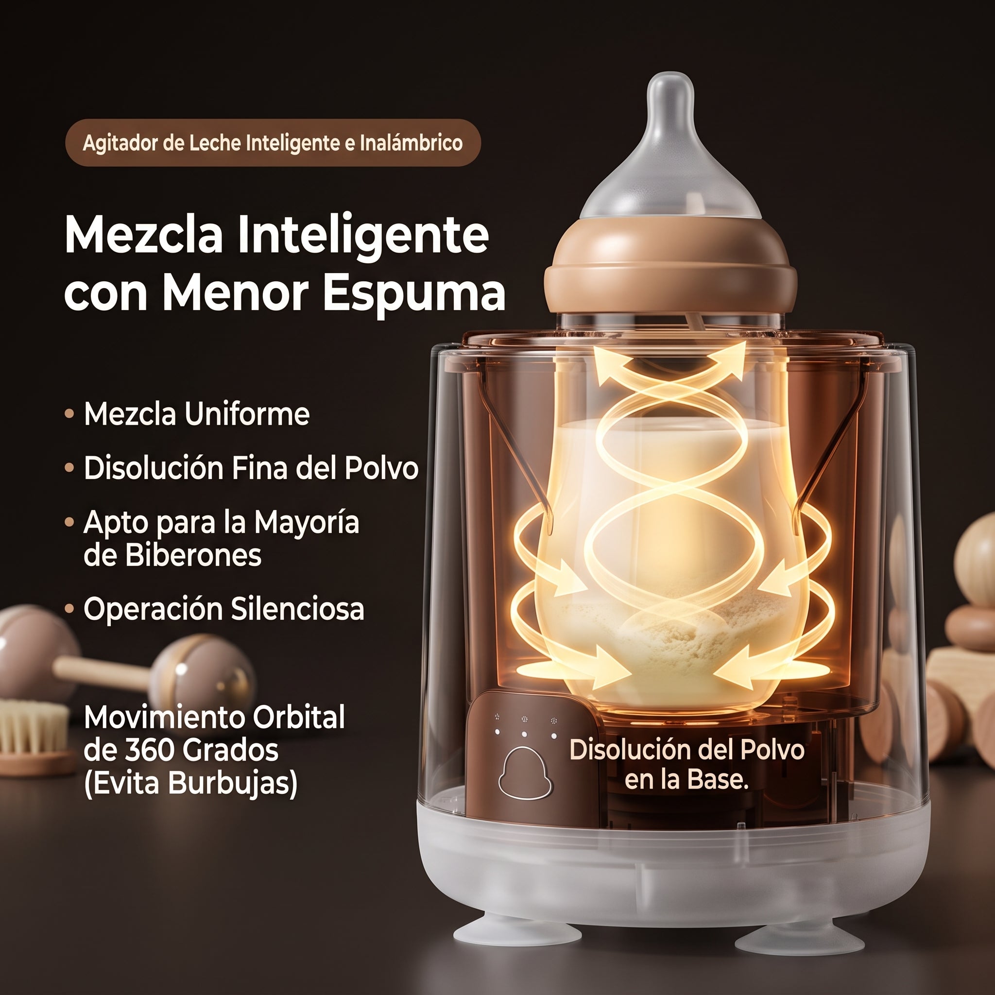 AGITADOR ELÉCTRICO AUTOMÁTICO DE BIBERONES