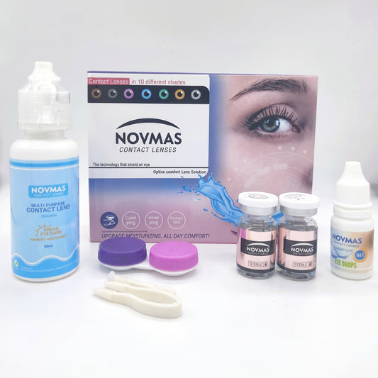 LENTES DE CONTACTO / PAR DE LENTES CON KIT DE PINZAS Y LIQUIDOS
