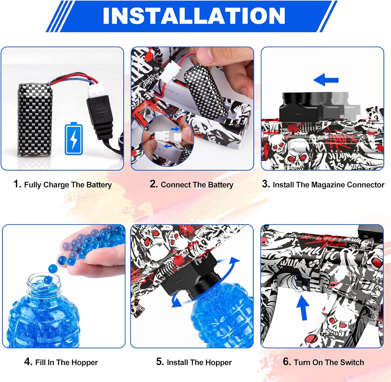 PISTOLA DE JUGUETE CON BALAS DE HIDROGEL