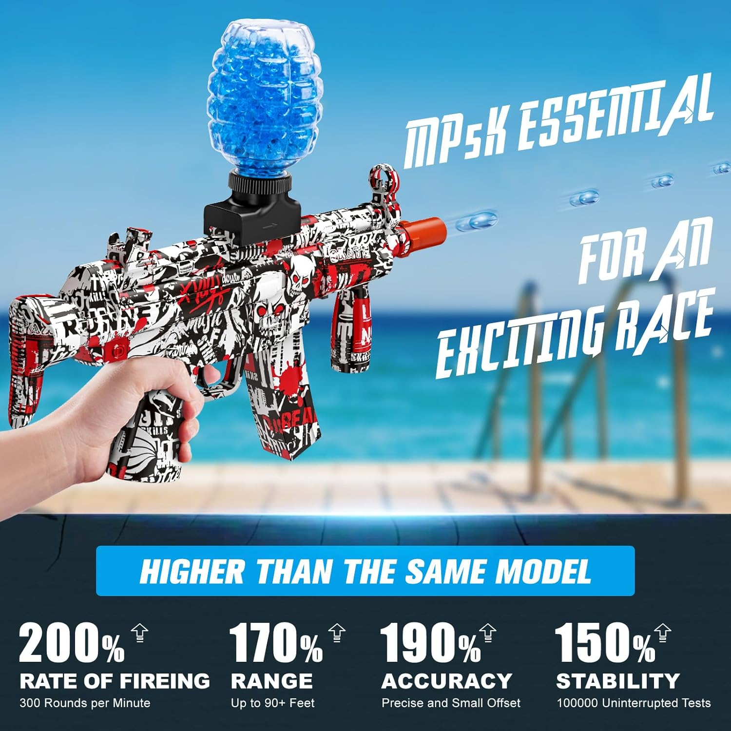 PISTOLA DE JUGUETE CON BALAS DE HIDROGEL