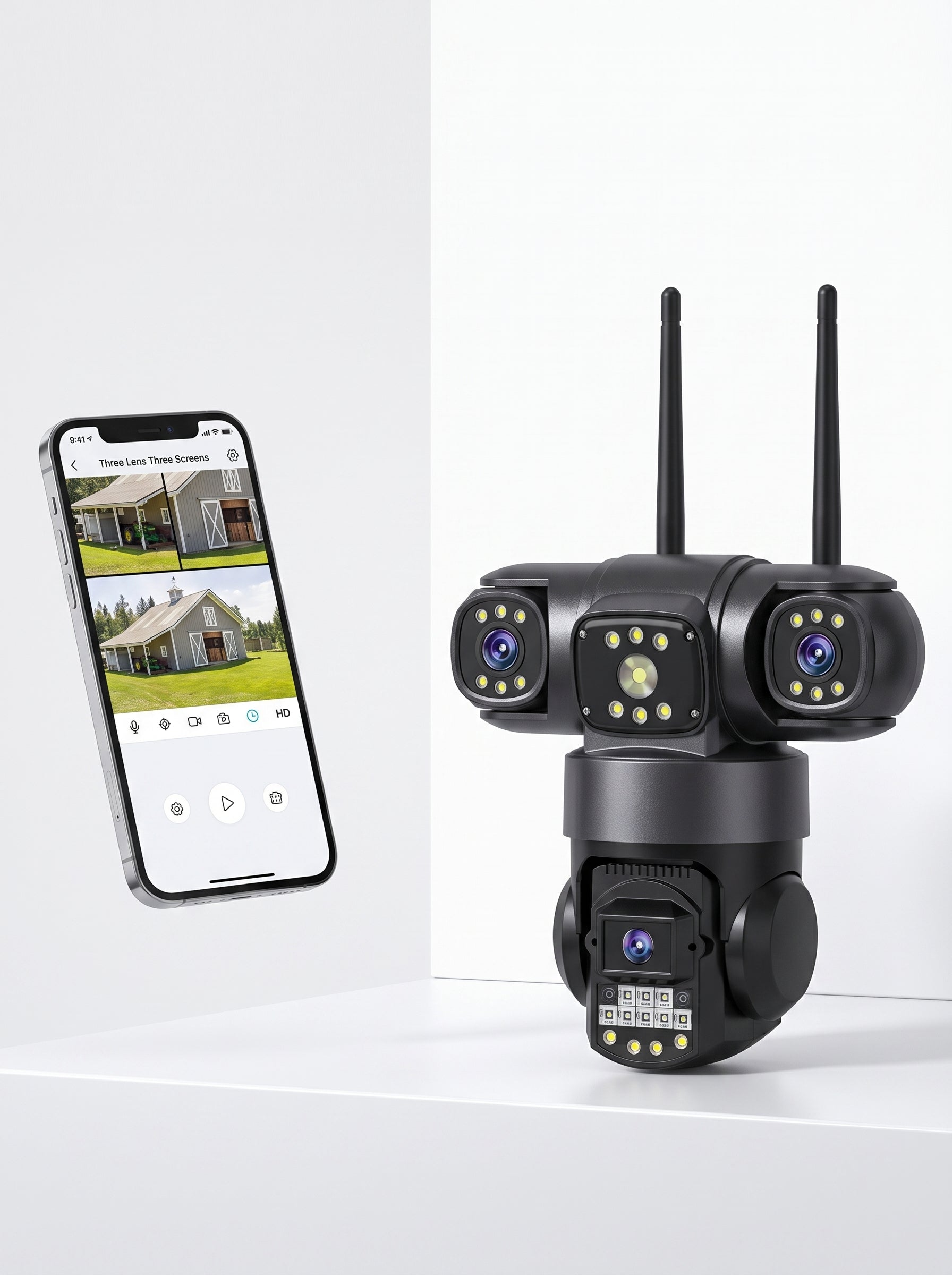 CAMARA DE SEGURIDAD V380 TRES LENTES