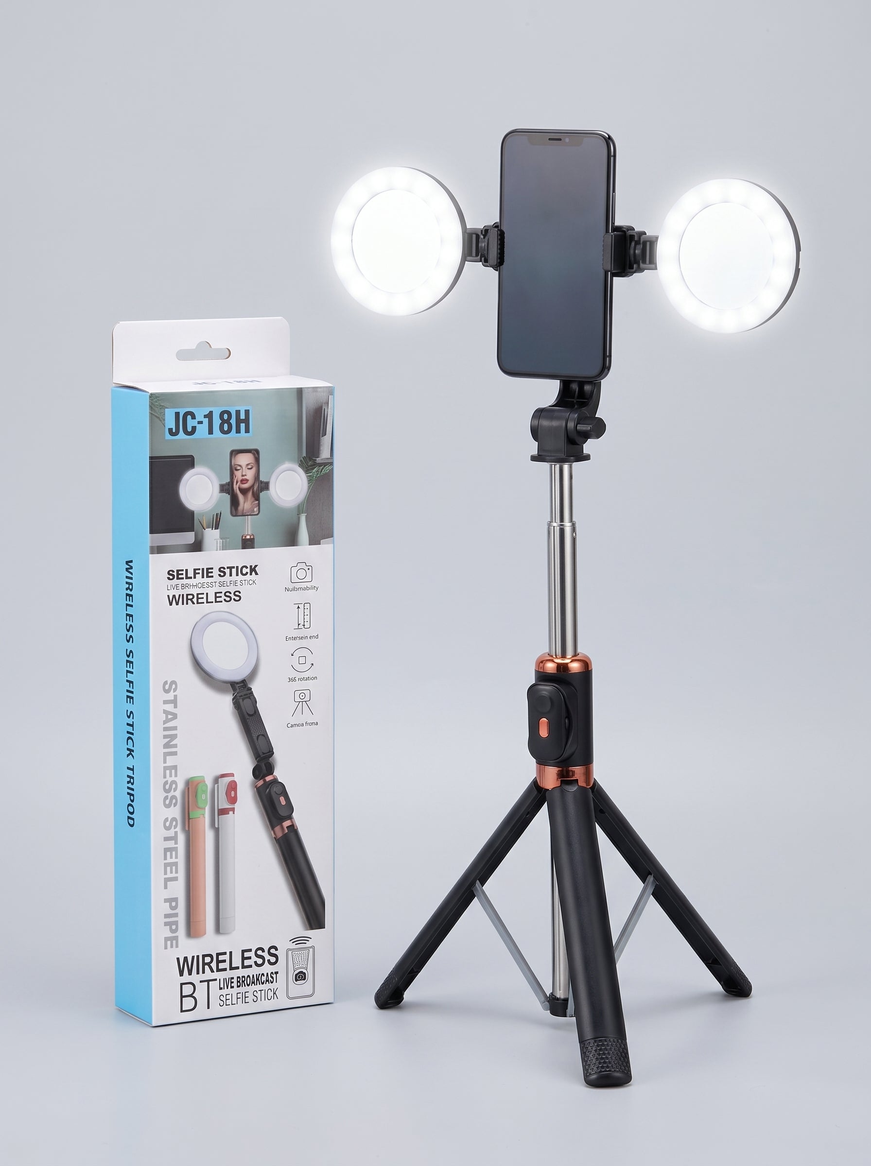 SELFIE STICK TRIPODE CON LUCES