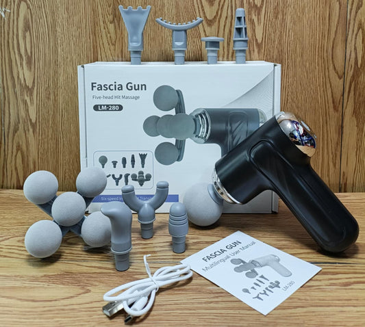 PISTOLA DE MASAJE MUSCULAR CABEZAL MÚLTIPLE