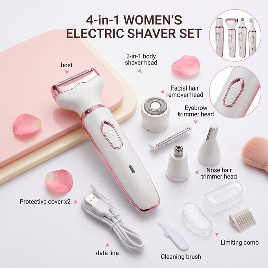 AFEITADORA ELÉCTRICA 4 EN 1 PARA MUJER